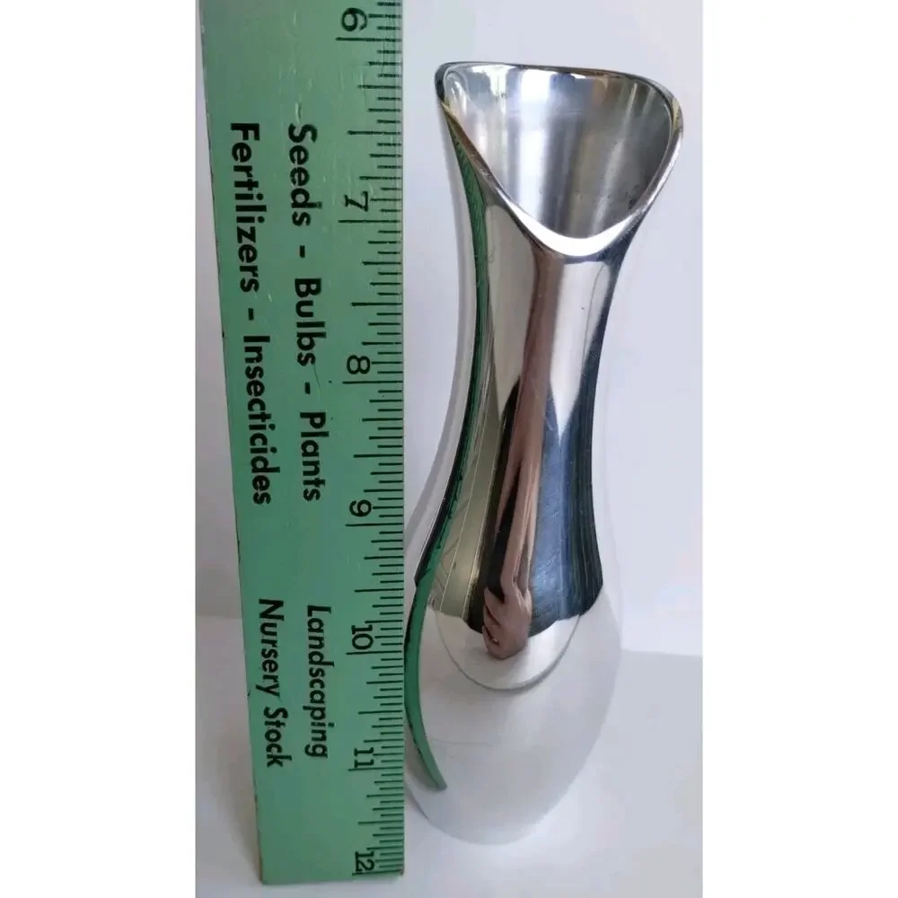 Nambe Silver Metal Bud Vase #6180 Modernist Aluminum Alloy Vintage 1998
